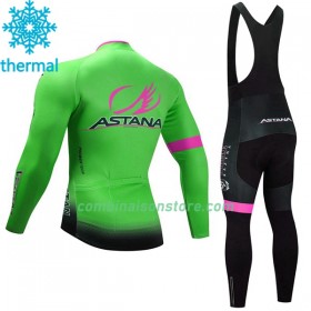 Maillot Cyclisme Hiver + Collant à Bretelles 2017 Astana Pro Team N002
